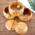 thumbnail image 3 of Wood Yarn Bowl, Handmade Knitting Wool Storage Bowl with Carved Holes, Decorative Knitting Bowl for Crocheting Accessories Kit, 15 * 8.5cm, 3 of 5