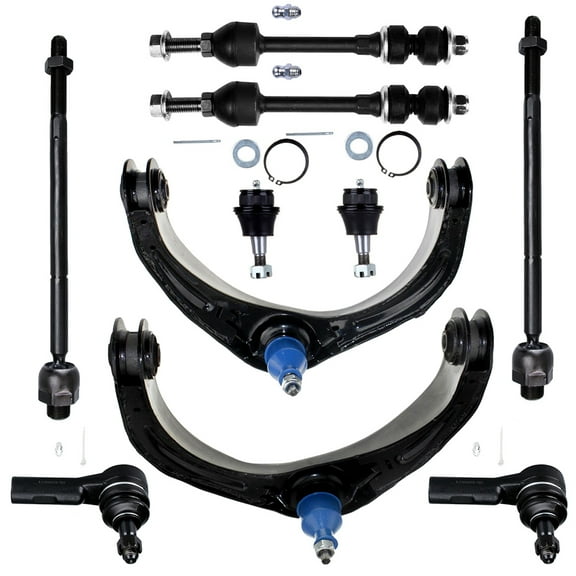 SCITOO 10pcs Suspension Kit 2 Upper Control Arm 2 Lower Ball Joint 2 Front Sway Bar Link 2 Inner 2 Outer Tie Rod End fit 2006-2007 for Dodge Ram 1500 2WD / 4WD 2008 for Dodge Ram 1500 2WD 5-LUG
