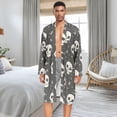 thumbnail image 5 of Dailycode Men Robe Lightweight Soft Bathrobes Kimono Nightgown Cute Skull with Star, 5 of 6