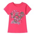 thumbnail image 4 of HILEELANG Little Girl Short Sleeve Tees Summer Pink Orange Green Heart Cotton Tops Shirts 3 Packs Size 6, 4 of 5