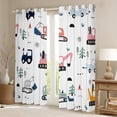 thumbnail image 2 of Erosebridal Construction Vehicles Blackout Curtains Green Blue Tractor Curtains, Little Black Curtains & Drapes Multicolor Truck Living Room Curtains, Bulldozer Excavator Window Curtains, 2 of 6