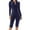 Navy One Piece Rash Guard Swimsuits, variant on Womens Rash Guard Long Sleeve One Piece Swimsuits Zipper Front Boyleg UPF50+ UV Protection Surf Rashguard Athletic Bathing Suits Black,L