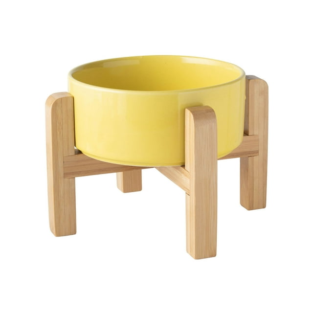 Elevated Ceramic Feeding Bowls for Cats and Puppies with Vomit Tilt Design and Secure Brackets