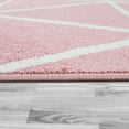thumbnail image 3 of Low-Pile Area Rug with Modern Geometric Pattern & Pastel Colors in Pink - 2'4" x 4'7" (2'x4'), 3 of 5