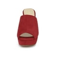 thumbnail image 6 of BLISSFUL STEP Women's Chunky Heels Platform Open Toe Slides Sandals Red 8.5, 6 of 8