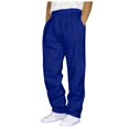 thumbnail image 1 of HBFAGFB Pants for Men Comfortable Simple Sweatpants Loose Straight Trouser with Pockets Blue Size XXL, 1 of 4