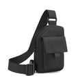 thumbnail image 3 of Mochila bandolera USB compacta para hombre - Tela impermeable de 7" x 4.7" x 2.36" - Cremallera antirrobo, correa ajustable - para deportes, viajes, negocios - Se adapta al teléfono, la billetera, 3 of 5