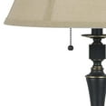 thumbnail image 2 of Metal Body Table Lamp with Fabric Tapered Bell Shade in Beige and Black, 2 of 6