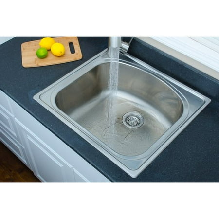 Wells Sinkware Chicago Series 25 L X 22 W D Shaped Topmount Kitchen Sink