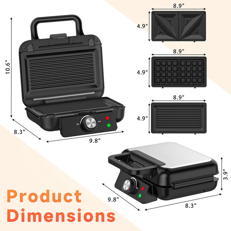 Gped 3-in-1 Sandwich Maker Panini Press and Waffle Iron photo 2