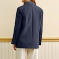 thumbnail image 4 of WTOBBY Women's Tailored Lapel Casual Jacket Blouse Top, Long Sleeve Slim Fit Cardigan Coat for Business Wear, Elegant and Professional Outerwear with Button Closure,Blue M, 4 of 5