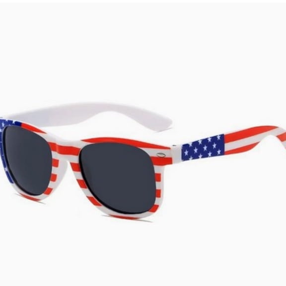 Lunxisen 1 Pcs 4th Of July USA Flag Sunglasses Red White Blue Patriotic Theme Unisex Outdoor Summer Glasses