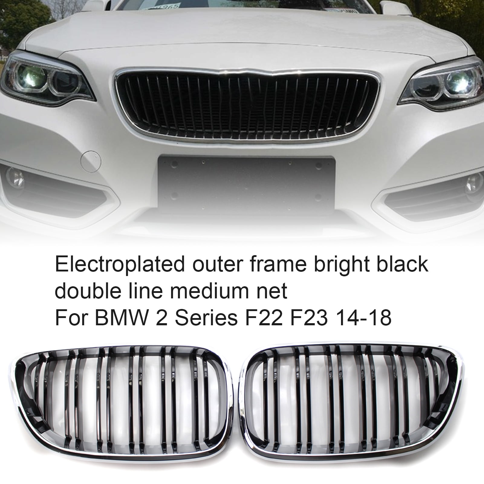 XWQ 2Pcs Front Kidney Grille Professional Heat-resistant Gloss