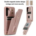 thumbnail image 2 of ELEHOLD Samsung Galaxy S22 Plus Wallet Case, Flip Card Slots Magnetic Button Kickstand Function Non-Slip Wristband Crossbody Shoulder Strap for Samsung S22+ Fashion Leather Case,Rosegold, 2 of 8