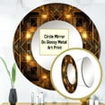 thumbnail image 3 of Designart "Fractal Tide in Gold and Black V" Geometric Gold Large Round Mirror - Round Mirror Wall Décor - Glam Round Printed Mirror 36" x 36" Inch, 3 of 5