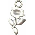 thumbnail image 2 of U8MO 10 Rose Charms Antique Silver Tone Flower Pendants Garden Findings Spring 22mm, 2 of 2