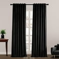 thumbnail image 3 of Topfinel 100% Blackout Luxury Velvet Curtain, 90 inches Long Rod Pocket Back Thermal Insulated Noise Reduce Curtains for Living Room Bedroom, 2 Panels,52 x 90 inch,Black, 3 of 7