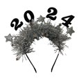 thumbnail image 4 of 2024 Feliz Año Nuevo Diadema Glitter Star Garland Diadema Accesorios para fotos plata Jinwen Aro para el pelo de año nuevo, 4 of 8