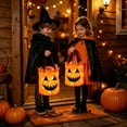 thumbnail image 5 of Halloween Light Up Pumpkin Candy Basket - LED Glowing Candy Bucket with Handle, Reusable Orange Halloween Trick or Treat Bucket for Boys and Girls, 5 of 6