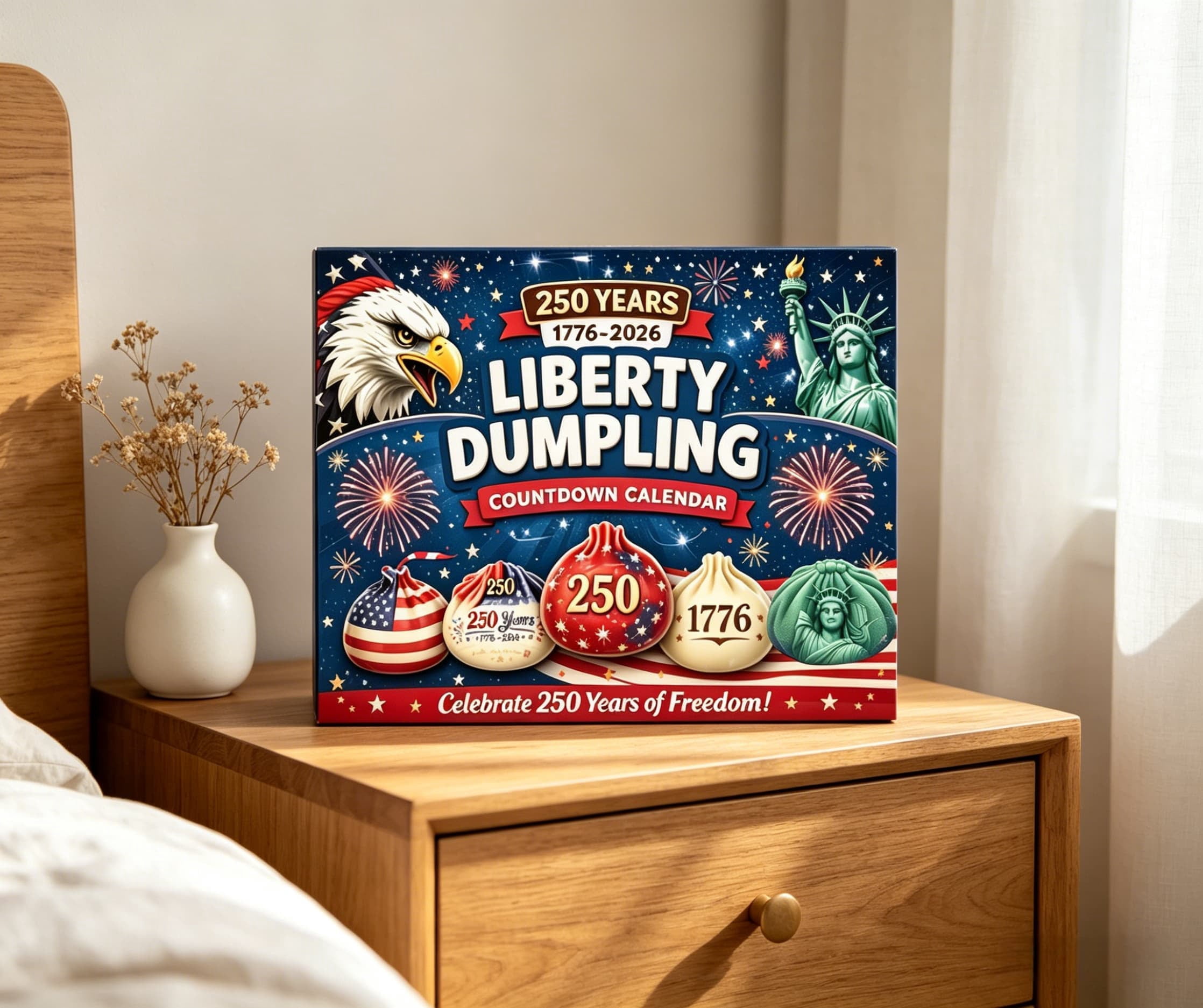 250th Independence Day Mystery Advent Calendar Bun Advent Calendar Dumpling Squishies, Colorful Dumplings Stress Balls Fidget Sensory(12 Dumplings)