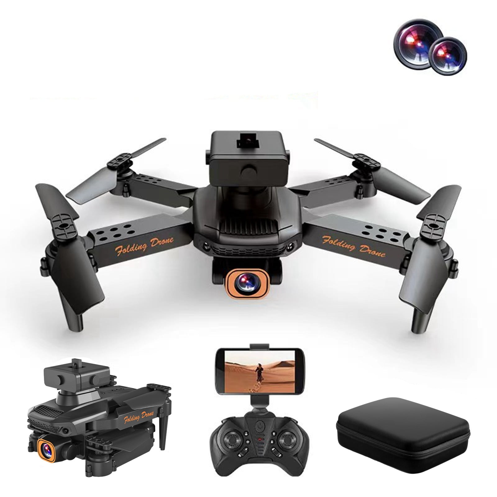 Drone with Camera for Kids and Beginners, Foldable 1080P FPV Quadcopter with Dual Cameras, WiFi, Altitude Hold