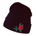 thumbnail image 3 of DOPI Stylish Hats Women Winter Keep Warm Rose Embroidery Applique Crochet Ski Hat Braided Cap(2pack), 3 of 4