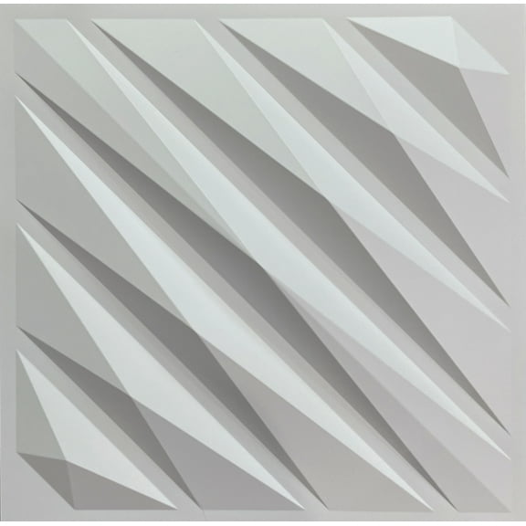 Dundee Deco 3D Wall Panels - Modern Abstract Paintable White PVC Wall Paneling for Interior Wall Decor, Pack of 10, Covers 26.9 sq. ft