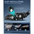 thumbnail image 5 of Nilight Headlight Assembly Compatible with 2004 2005 Honda Civic Headlamps Replacement Black Housing Amber Reflector Upgraded Clear Lens Driver and Passenger Side, 2 Years Warranty, 5 of 9