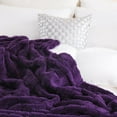 thumbnail image 3 of Fusion Deep Purple Fleece Throw Blanket 50”×60” for Couch Sofa Bed,Super Soft Cozy Plush Microfiber Flannel Blanket with 3D Checkered Design Lightweight for Adults,Woman,Girls, 3 of 6