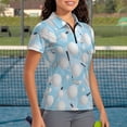 thumbnail image 3 of Aplkyhs Blue Women's Golf Shirt 4-Way Stretch Golf Shirts for Women Quick Dry Women's Short Sleeve Shirts Breathable Fabric for Golf,Tennis,Hiking,Running,Gym, 3 of 7