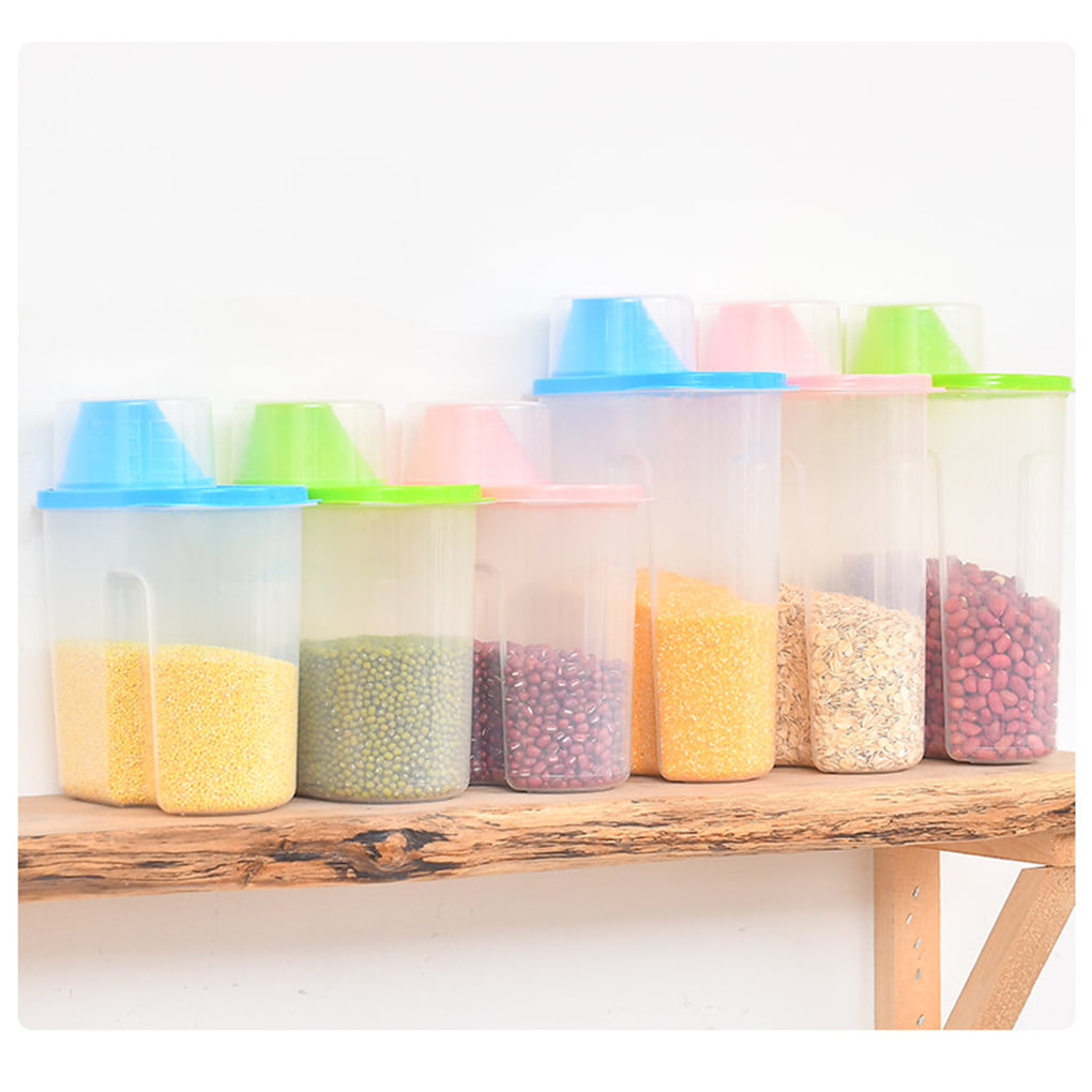 Details about   Pantry Storage Organizer  Kitchen Plastic Jar Food Storage Tank Sealpot Box Re 