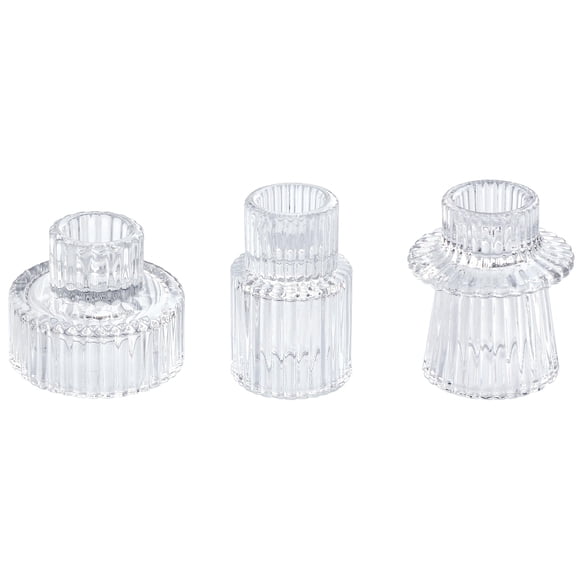 Portavelas Vixdonos de cristal transparente (3 unidades)