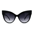 thumbnail image 2 of Iconic Oversize Horned Cat Eye Plastic Sunglasses Black Smoke, 2 of 4