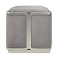 thumbnail image 2 of Michael Amini Linea Velvet Ottoman - Gray Pearl/Silver Mist, 2 of 8