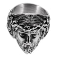 thumbnail image 1 of Anillo de acero inoxidable para hombre, diseño vintage de Jesús, estilo retro de moda., 1 of 7