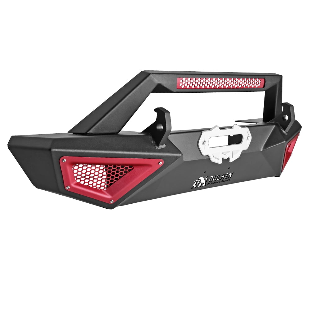 Bulken Winched Front Bumper Compatible with 2018-2022 Jeep Wrangler JL/2020-2022 Gladiator X Series