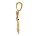 thumbnail image 2 of Real 14kt Tri-color NANA in Heart with Flowers Pendant; for Adults and Teens; for Women and Men, 2 of 4