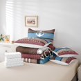 thumbnail image 4 of Ship Anchor Bed in a Bag Queen Comforter Set 7 Piece,Ocean Nautical Bedding Set Wheel Compass Sheet Set with Comforter,Rustic Vintage Rust Red Blue Wood Plank Bed Set, 4 of 5