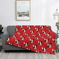 thumbnail image 2 of Rateoe Bulldog Red Pattern Flannel Throw Blanket, Ultra-soft Blanket for Bed, Couch, Car, Hypoallergenic Anti-pilling blanket-40"x30"(Horizontal), 2 of 6
