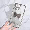 thumbnail image 4 of Compatible with iPhone 12 Pro Max Case Luxury Shiny Plating Cute 3D Bow Tie Butterfly Pattern Glitter Cover Shockproof Camera Protection Bling Case for iPhone 12 Pro Max Women Girls-Sliver, 4 of 13