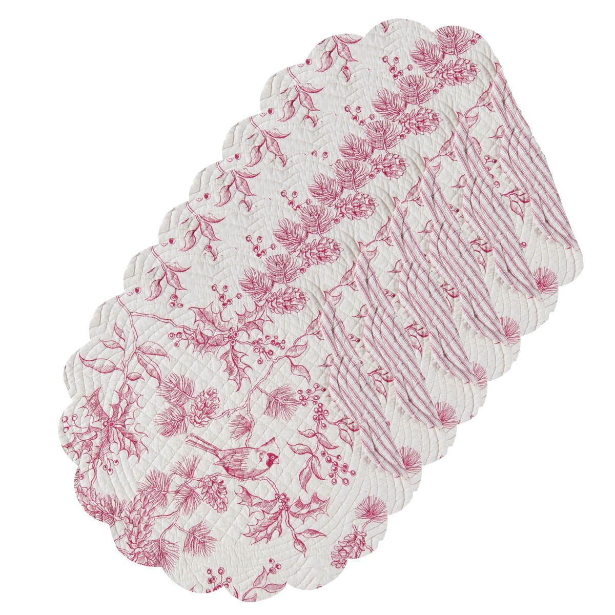 C&F Home Evergreen Toile Cotton Quilted Round Cotton Reversible