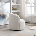 thumbnail image 5 of Accent Chair Sofa Armchair With Black Powder Coating Metal Ring Teddy Fabric Soft Cushion Chair For Living Room Lounge Bedroom, 5 of 8