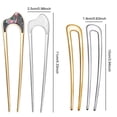 thumbnail image 3 of 8 Pieces Metal Shaped Hair Pins Forks French Hairpin Vintage Hair Sticks Bobby Pin Kit for Updo Bun Women Girls Hair Accessories (Elegant), 3 of 5