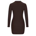 thumbnail image 7 of Ashirexll Womens Winter Dresses, Midi Dresses for Women, Tight Wrap Hip Dress Flip Collar Thread Knit Underlay Bodycon, 7 of 7