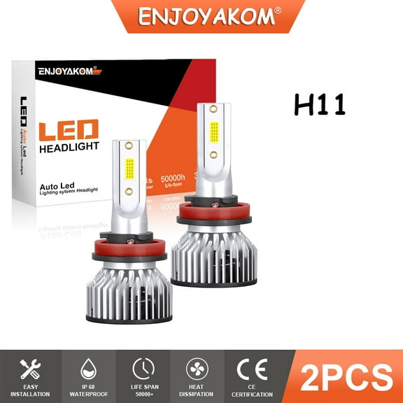 Pair H8 H9 H11 Low Beam Bulb For Honda Accord 2016 2017 6000K H11 LED Headlights Bright White