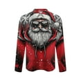 thumbnail image 4 of Fznquz Button Down Mens Button Up Shirt Big and Tall Long Sleeve Red Christmas Shirts 2025 Xmas Print Men Clothes, 4 of 5