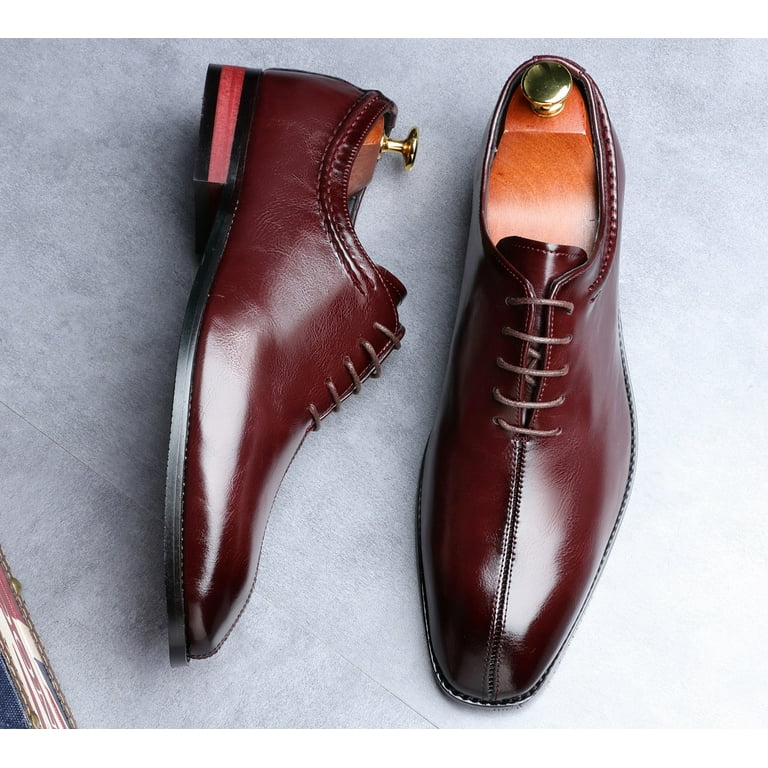 Santimon Mens Dress Shoes Leather Lace Up Oxford Shoes Casual Formal Business Shoes Burberry 6 US