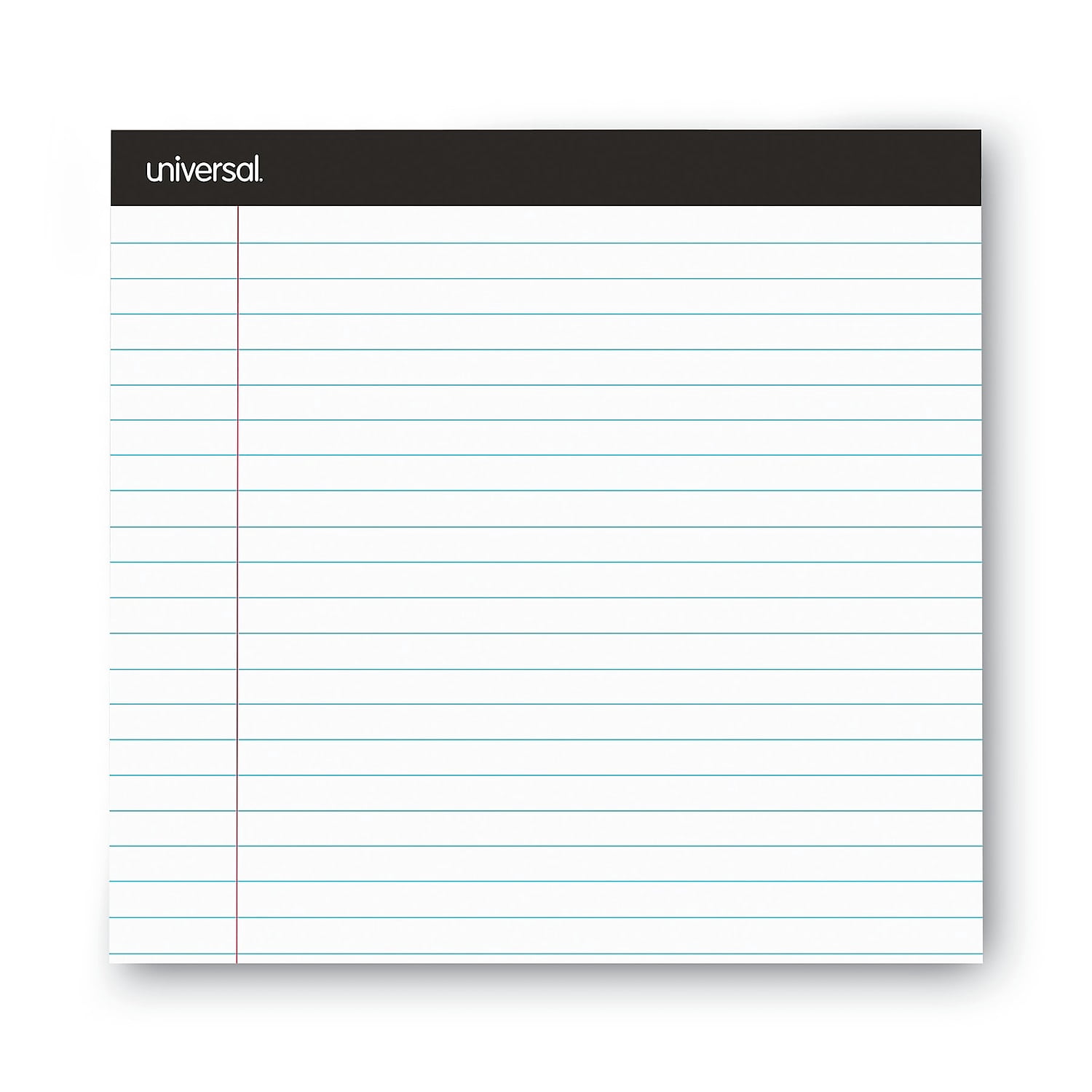 Universal Premium Ruled Writing Pads, Wide/Legal Rule, 8.5 x 11, White, 50 Sheets, 12/Pack -UNV30730