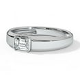 thumbnail image 2 of Arise Jewel 14K White Gold Plated Rings - 1.9 Ct Moissanite Emerald Cut Wedding Rings - Bezel Set Engagement Wedding Solitaire Rings - Men's Daily Wear Engagement Rings - Proposal Ring for Men's, 2 of 5