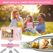 Zostuic Digital Camera, 1080P 44MP Vlogging Camera 16X Zoom Compact Portable Mini Rechargeable Kids Camera with 32GB Card